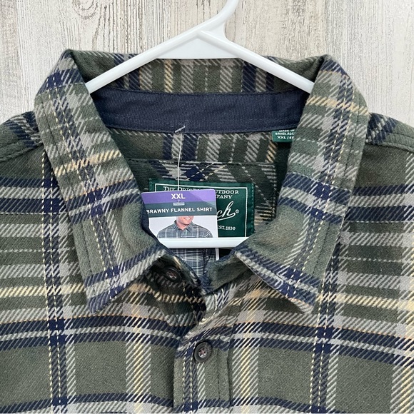 Woolrich Men’s Brawny Heavyweight Flannel Shirt Size XXL Dusty Olive Green NWT - Picture 5 of 11
